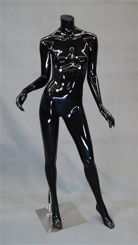 Arrita Headless Glossy Black Female Mannequin | Female Mannequins