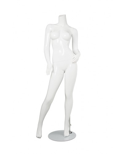 Headless Female Glossy White Mannequin Torso 