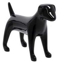 Glossy Black Greyhound Dog Mannequin