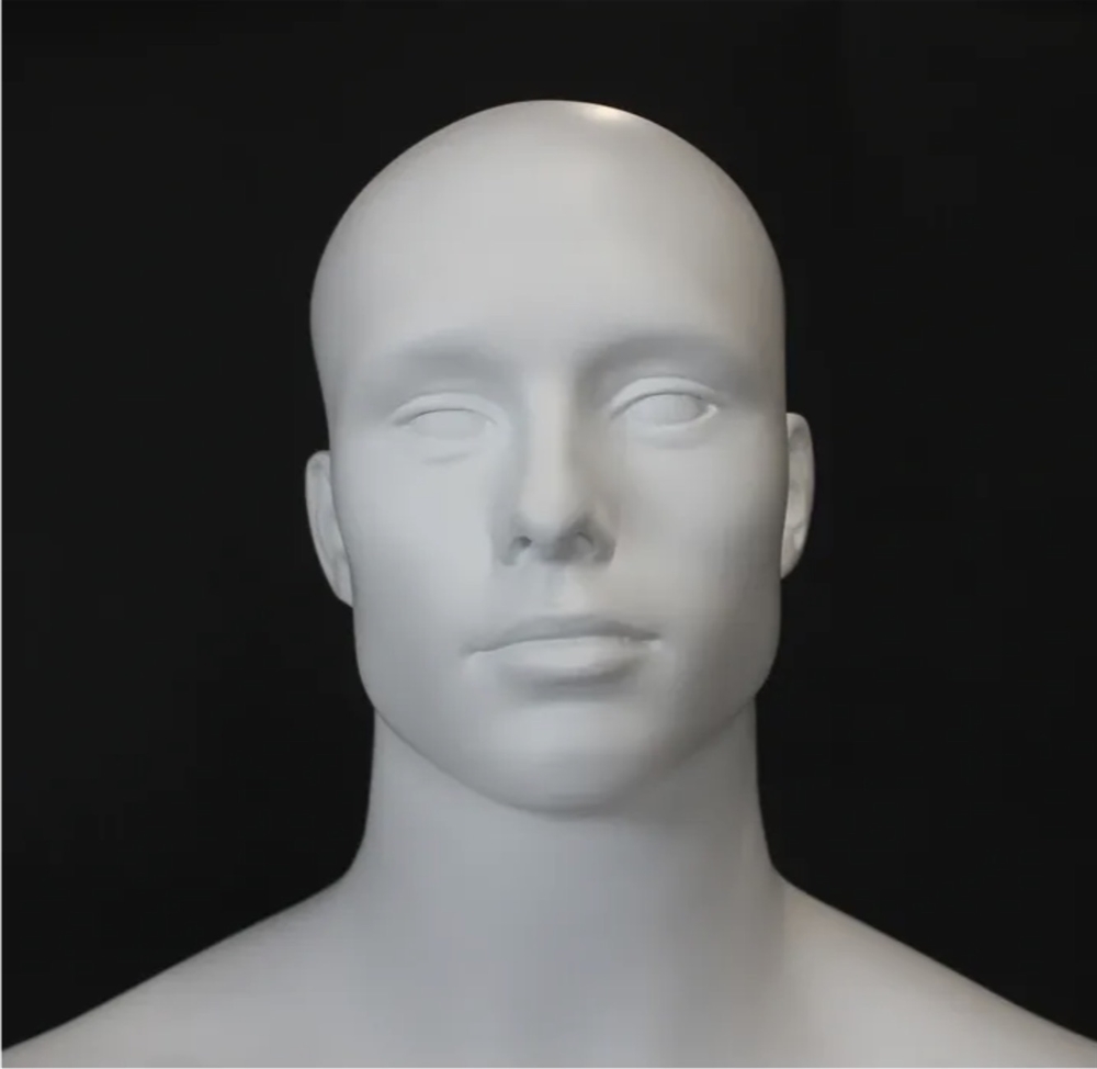 Gray Egghead Male Mannequin Casual Seated Pose | Zing Display