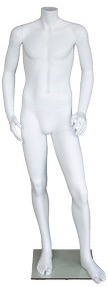 5 ft 3 in H Small Size Male Headless Mannequin Matte White finish-STM072WT 