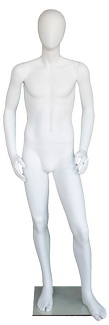 5 ft 3 in H Small Size Male Headless Mannequin Matte White finish-STM072WT 